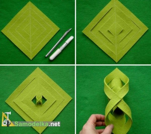 изготовление украшения из фетра