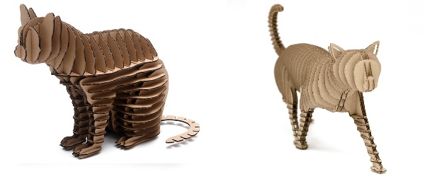 Самодельные животные из картона - кошка