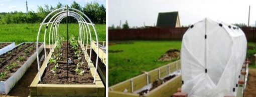 Высокая грядка - парник из дерева